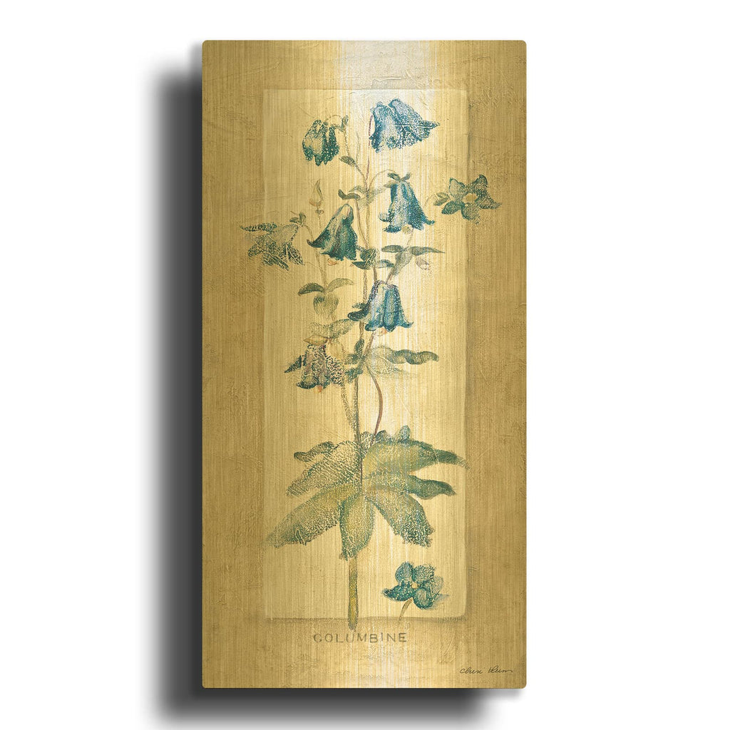 'Columbine Light' By Cheri Blum Gold Metal Wall Art