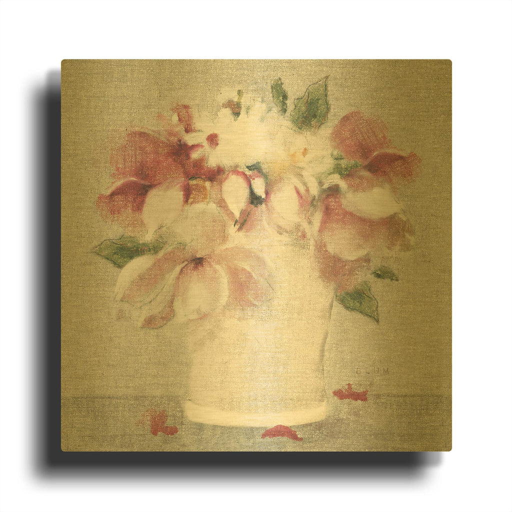 'Cottage Bouquet 2 Light' By Cheri Blum Gold Metal Wall Art