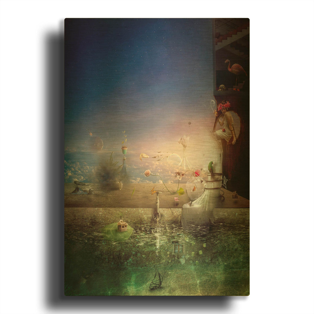 'HiddenPlace' By Mario Sanchez Nevado Gold Metal Wall Art