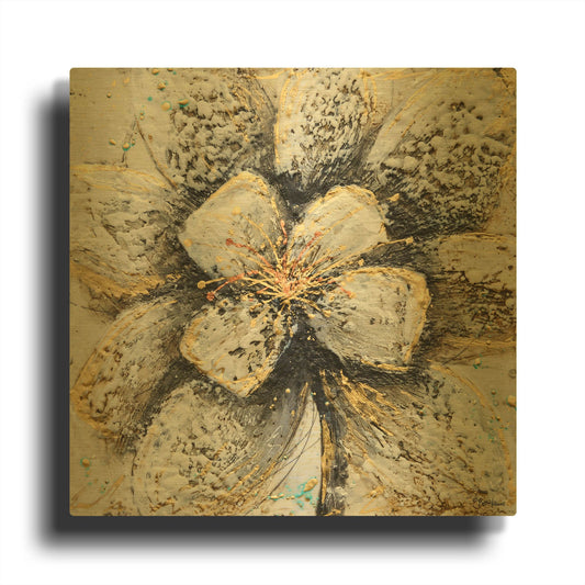 'Explosion of Petals' By Britt Hallowell Gold Metal Wall Art