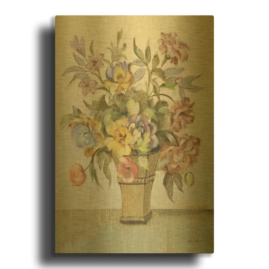 'Garden Bouquet 2' By Cheri Blum Gold Metal Wall Art