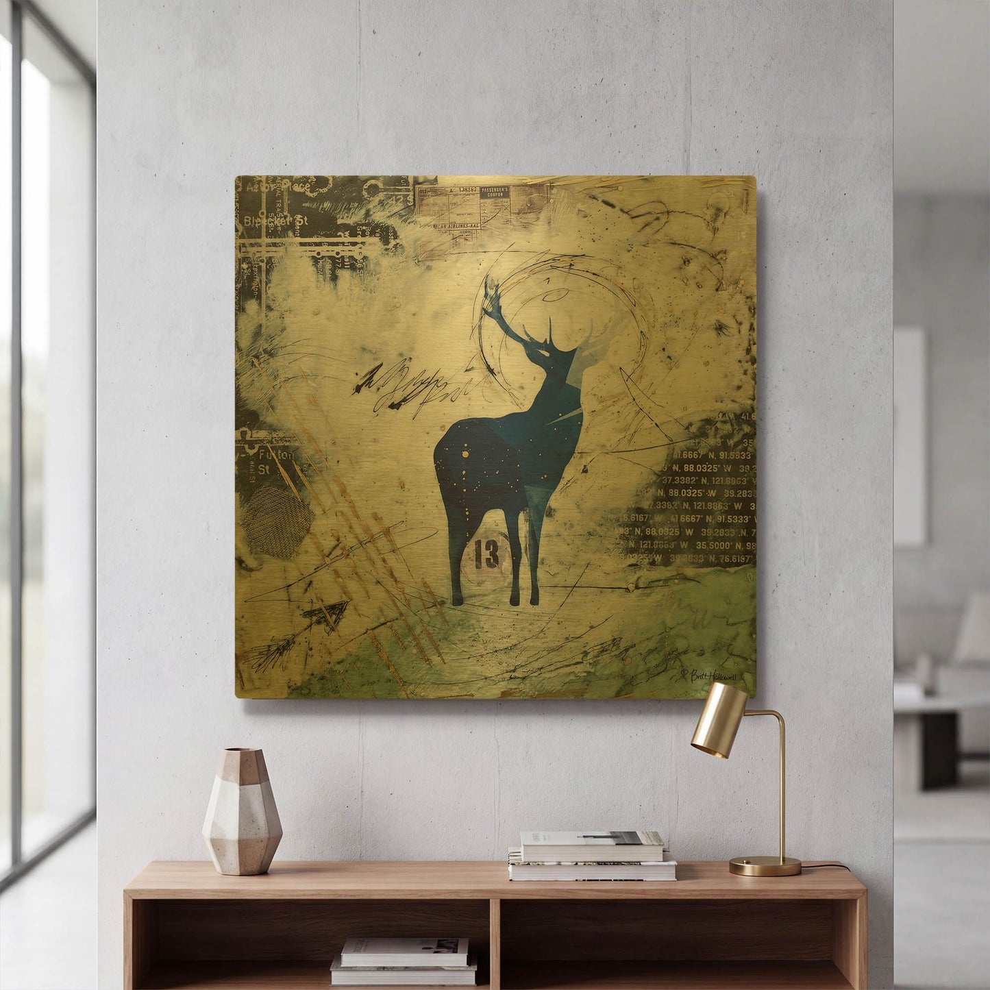 'Wanderer' By Britt Hallowell Gold Metal Wall Art