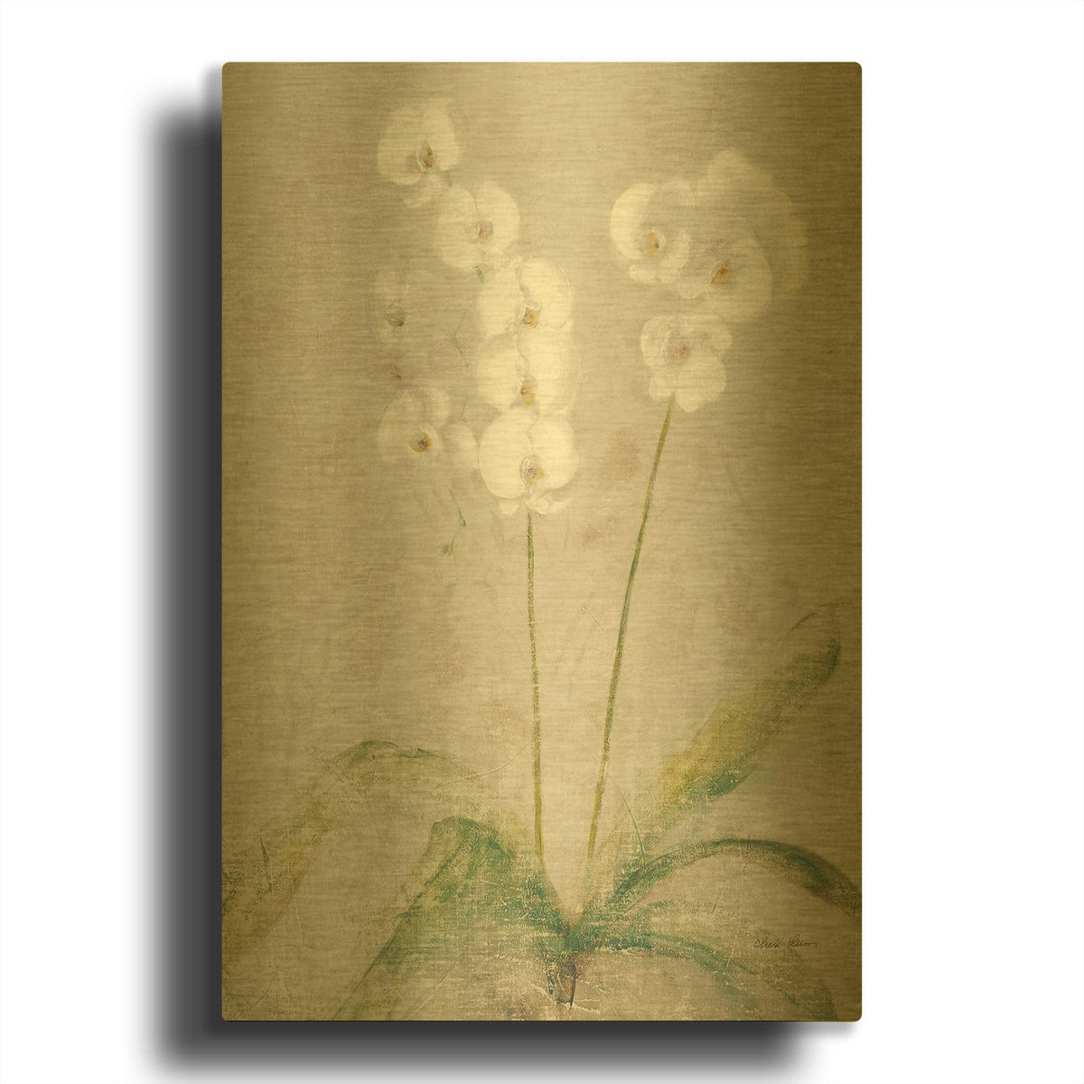 'Orchid Light' By Cheri Blum Gold Metal Wall Art