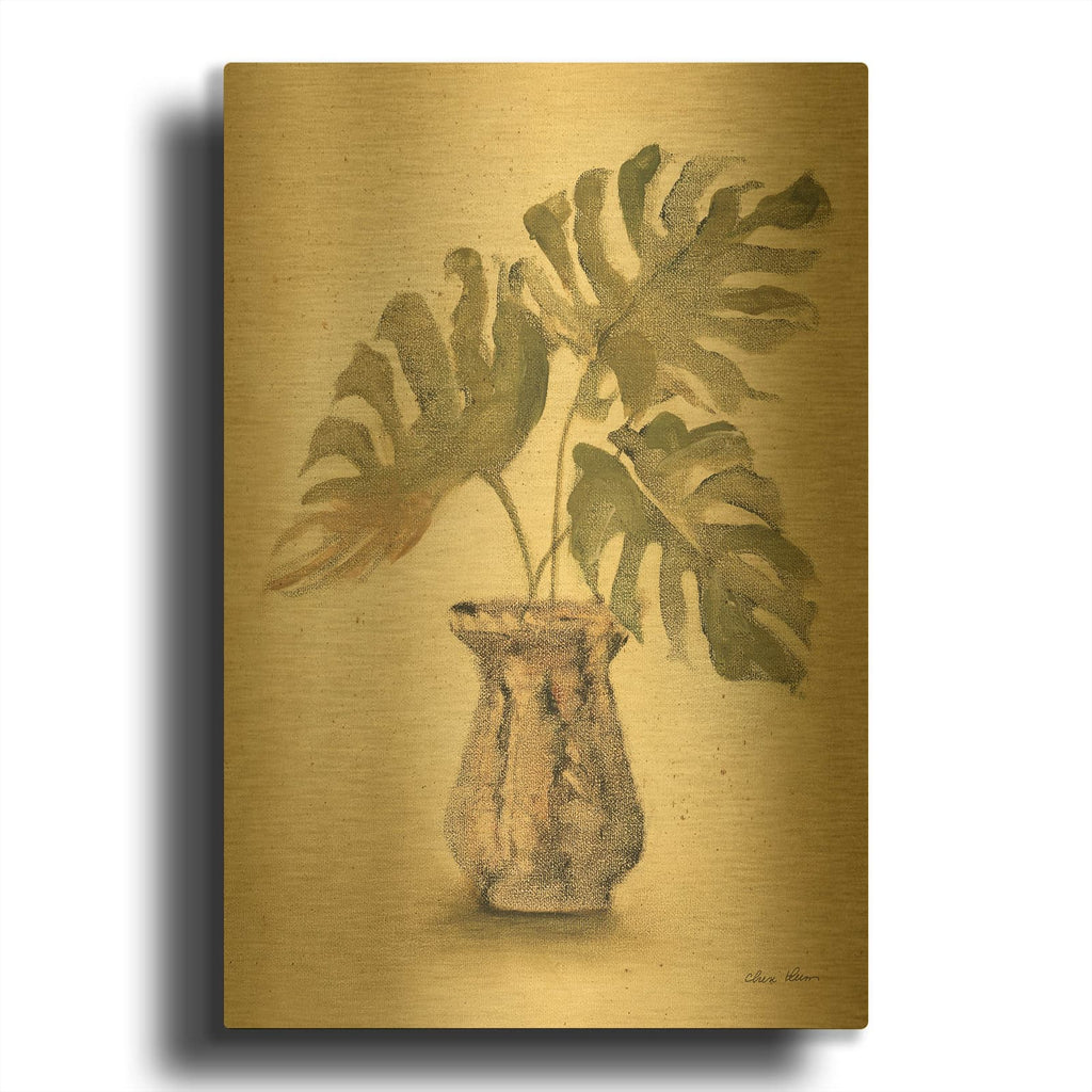 'Palm 1' By Cheri Blum Gold Metal Wall Art