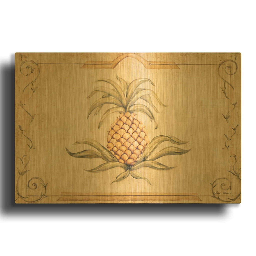 'Pineapple' By Cheri Blum Gold Metal Wall Art