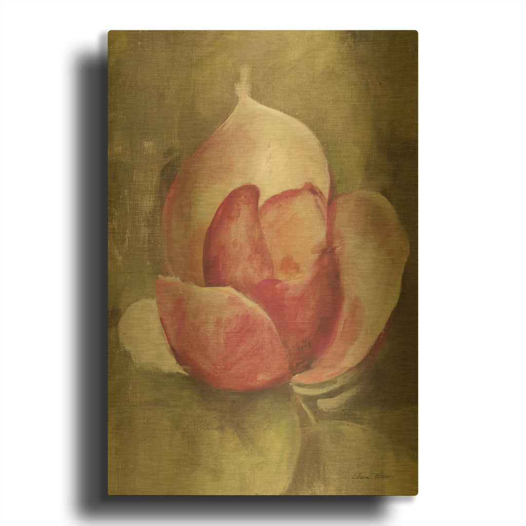 'Pink Blossom' By Cheri Blum Gold Metal Wall Art