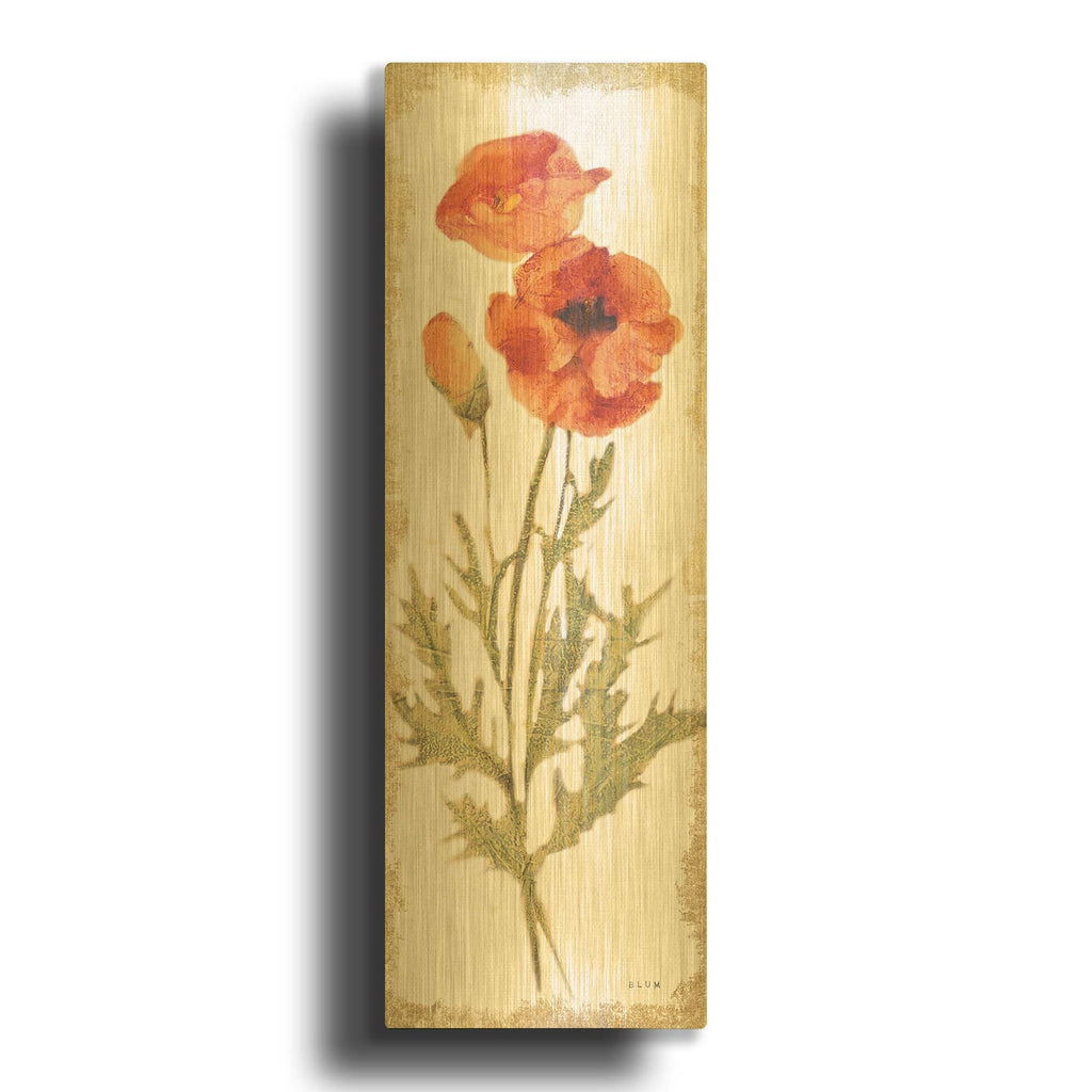 'Poppy Panel Light' By Cheri Blum Gold Metal Wall Art