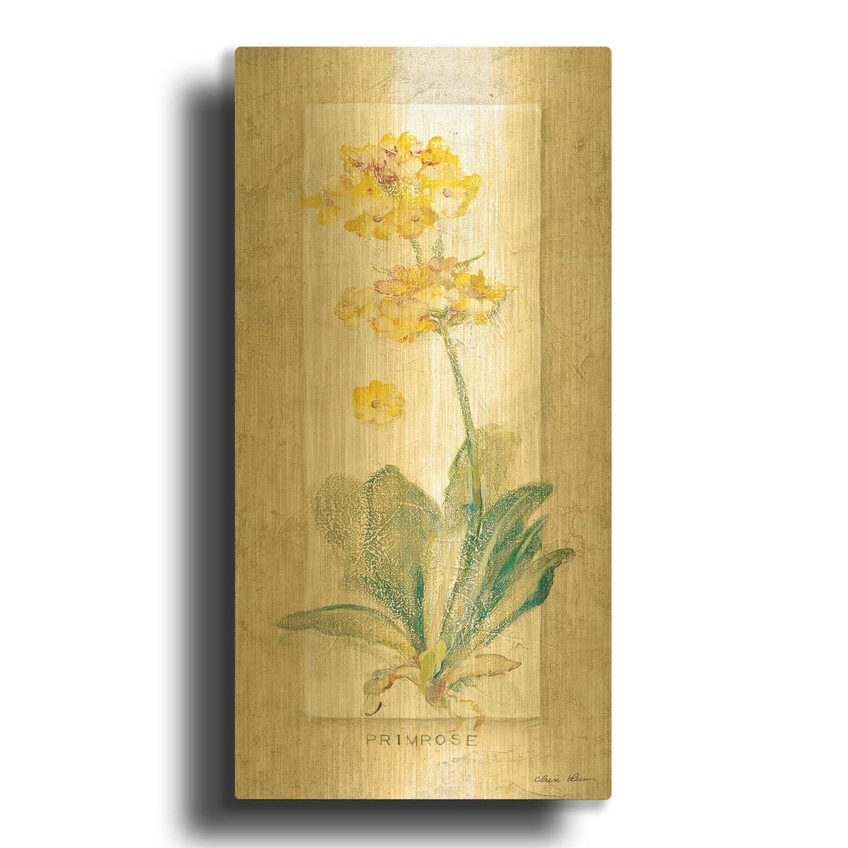 'Primrose Light' By Cheri Blum Gold Metal Wall Art