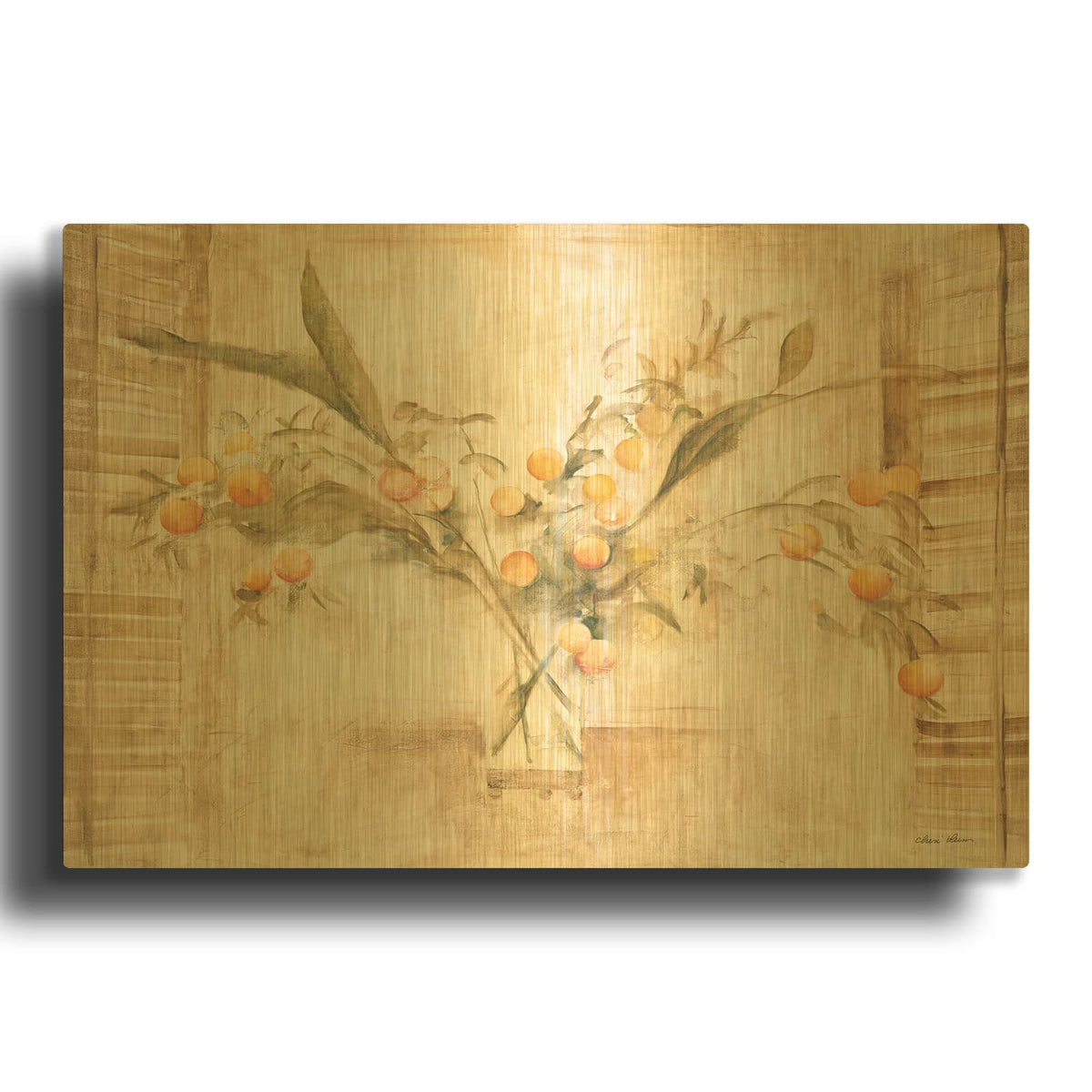 'Quince' By Cheri Blum Gold Metal Wall Art