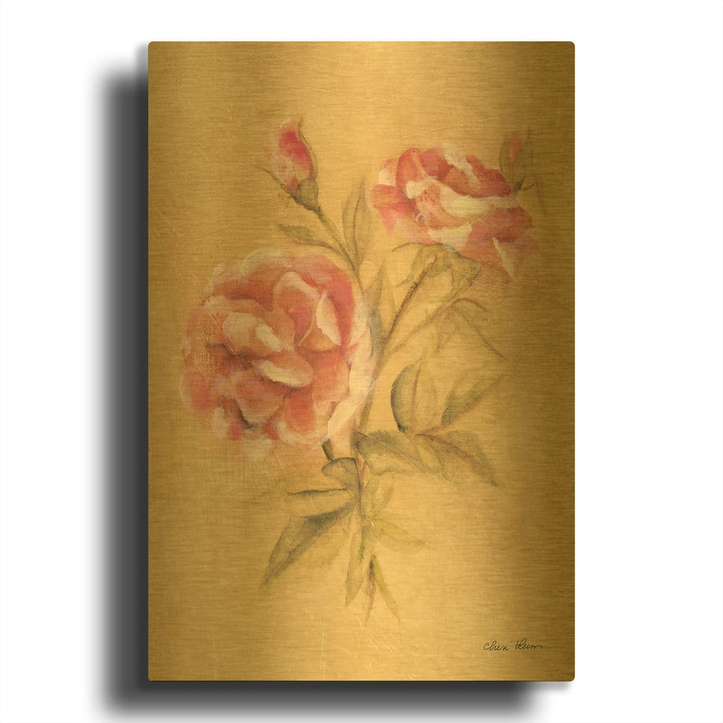'Rose 1' By Cheri Blum Gold Metal Wall Art