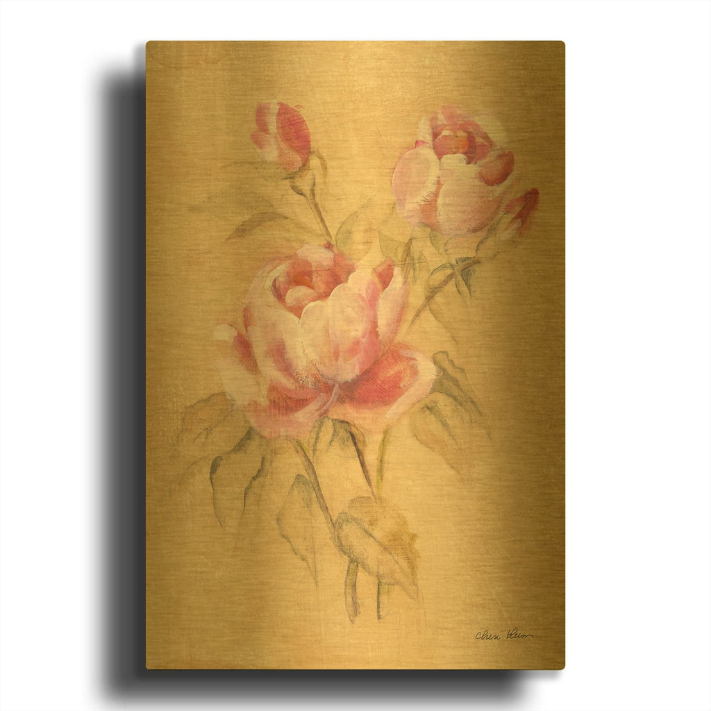 'Rose 2' By Cheri Blum Gold Metal Wall Art