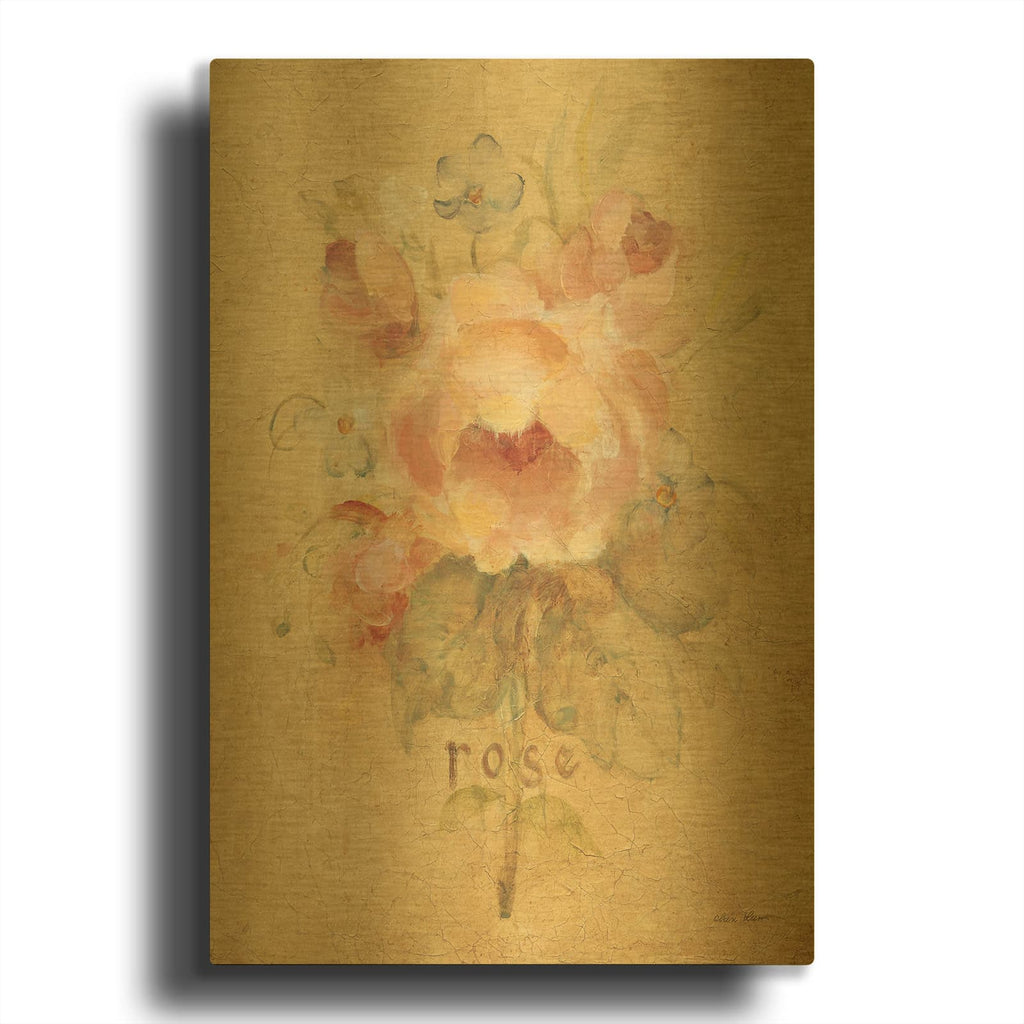 'Rose' By Cheri Blum Gold Metal Wall Art