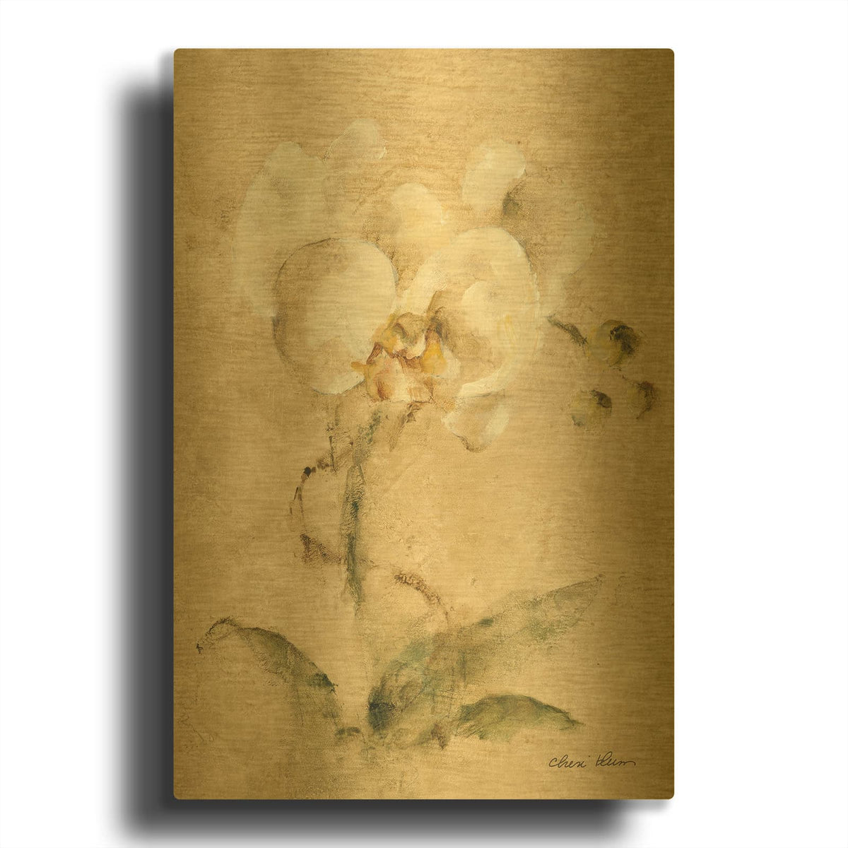 'Southern Floral 1' By Cheri Blum Gold Metal Wall Art