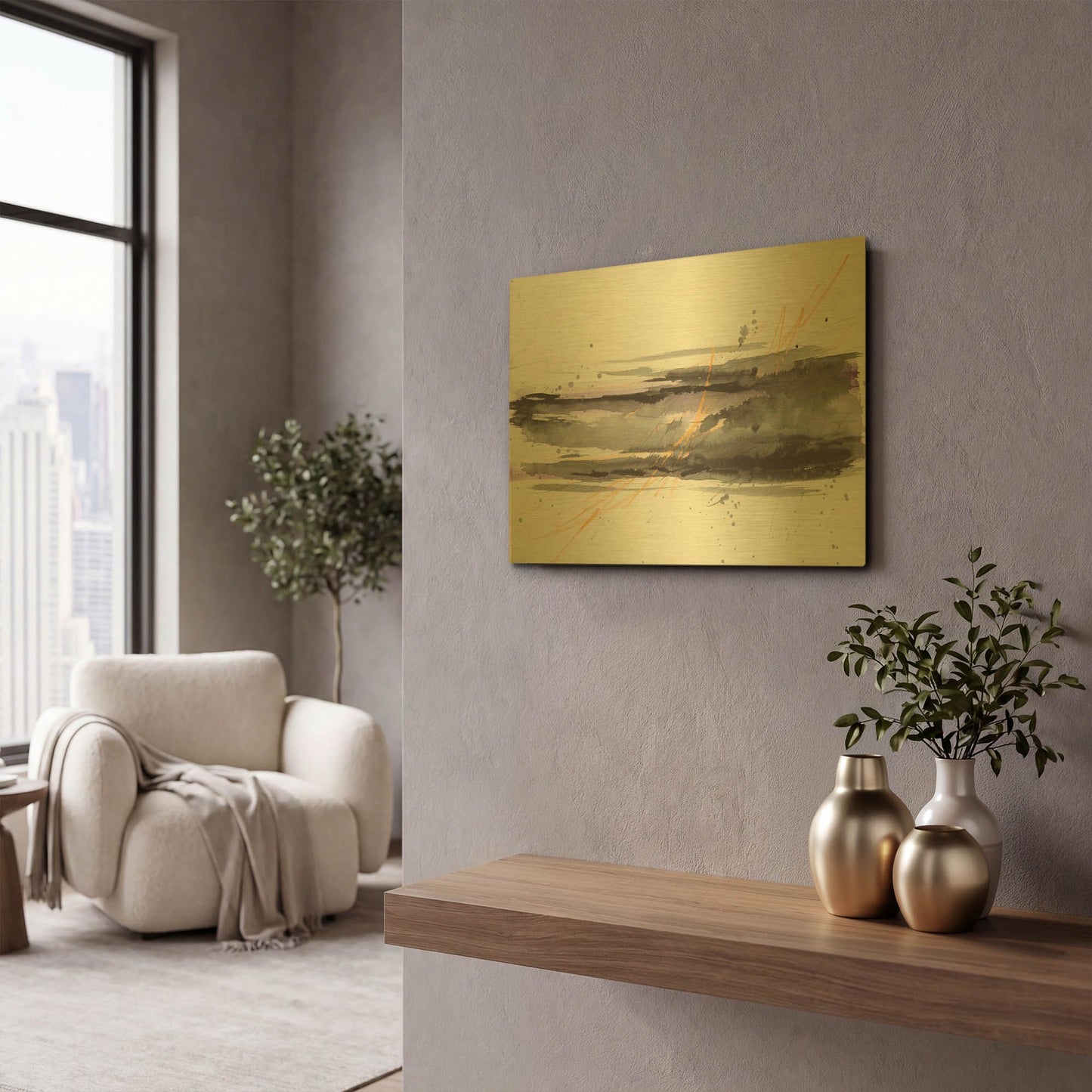 'Simplification Series IV' By Britt Hallowell Gold Metal Wall Art