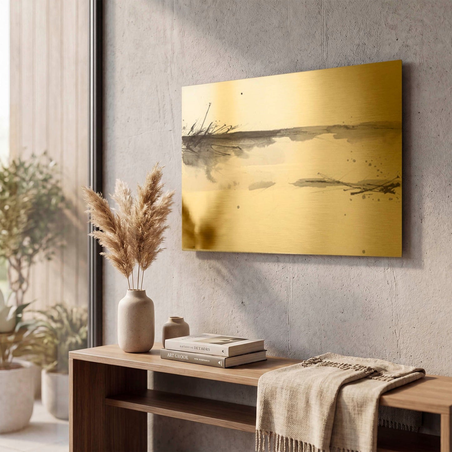 'Simplification Series II' By Britt Hallowell Gold Metal Wall Art