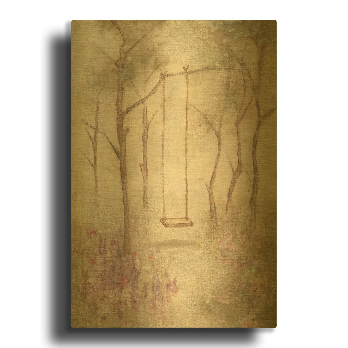'The Swing Crop' By Cheri Blum Gold Metal Wall Art
