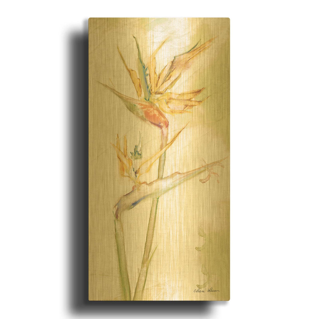 'Tropical Floral 2 Light' By Cheri Blum Gold Metal Wall Art
