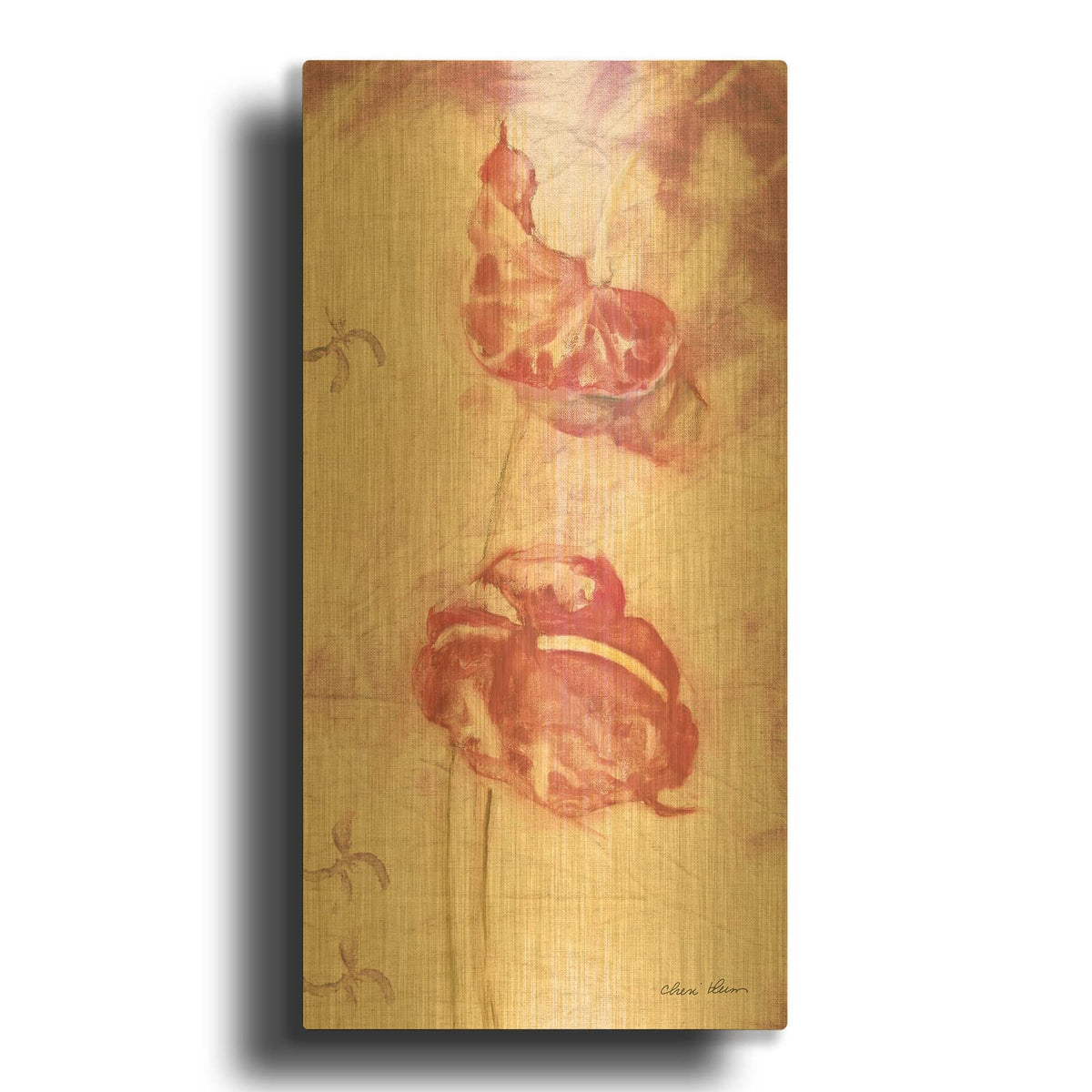 'Tropical Floral 3' By Cheri Blum Gold Metal Wall Art