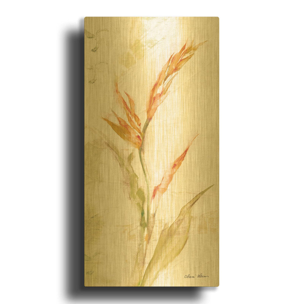 'Tropical Floral I Light' By Cheri Blum Gold Metal Wall Art