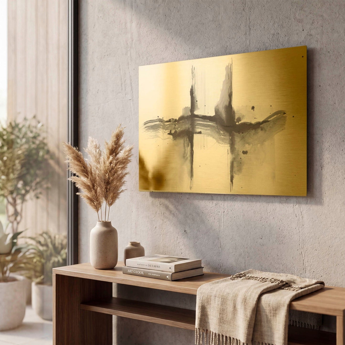 'Simplification Series III' By Britt Hallowell Gold Metal Wall Art