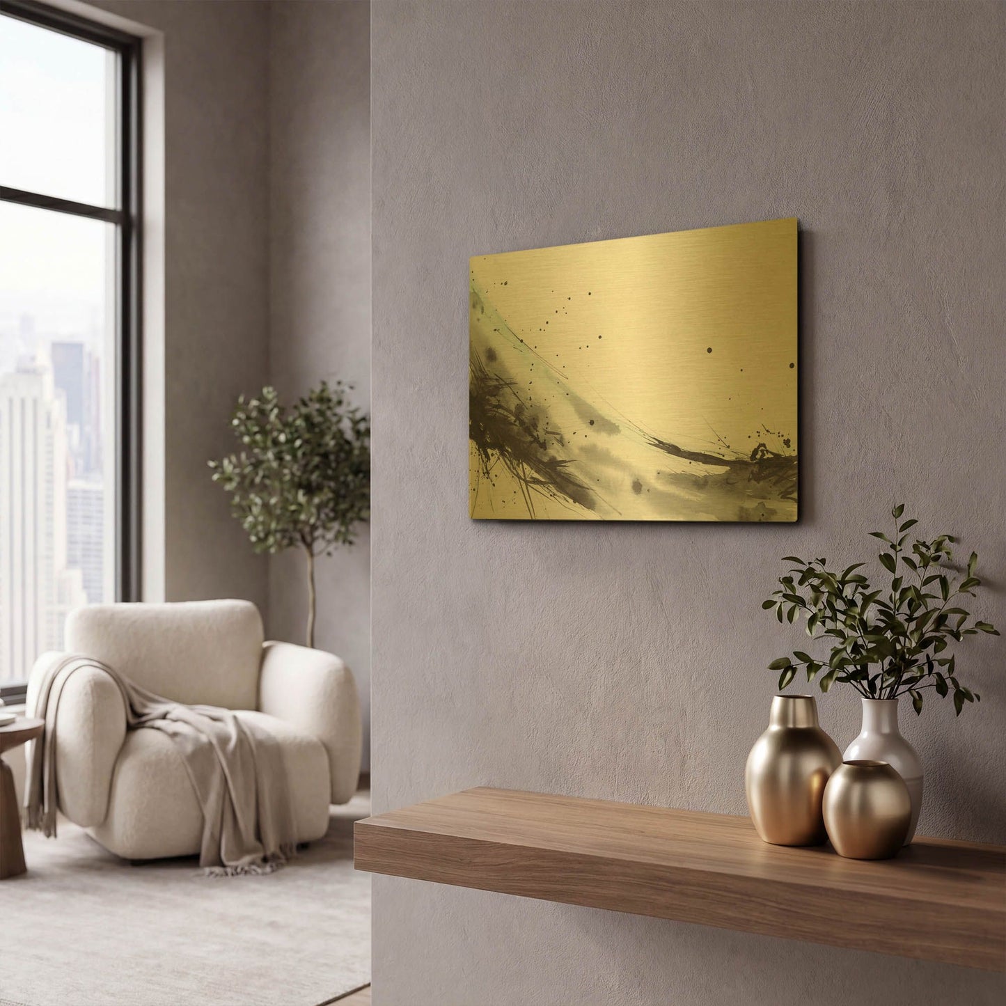 'Simplification Series VII' By Britt Hallowell Gold Metal Wall Art