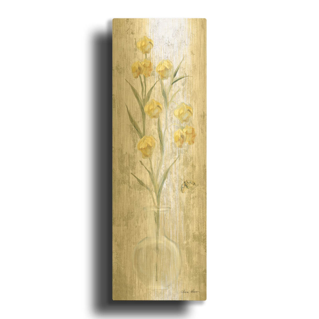 'Yellow Field Flowers' By Cheri Blum Gold Metal Wall Art