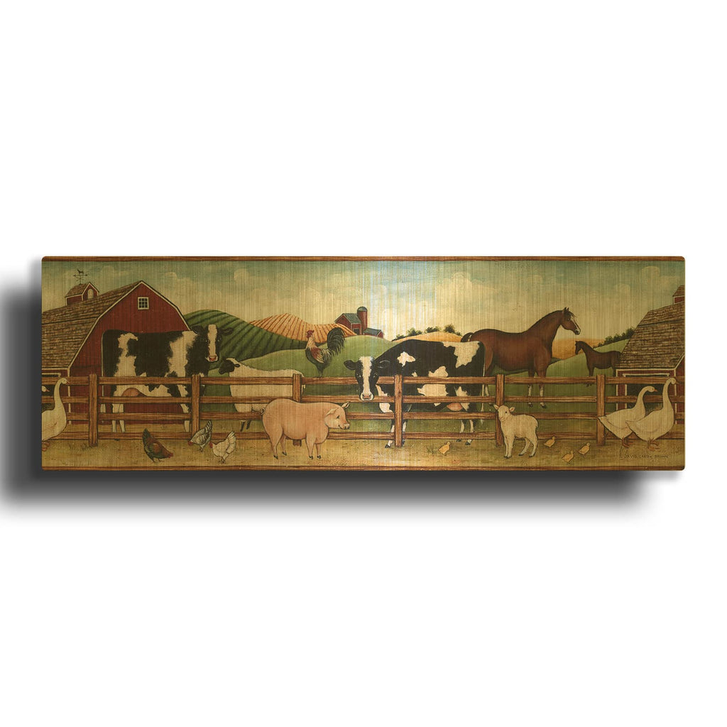 'Barnyard Border' By David Carter Brown Gold Metal Wall Art