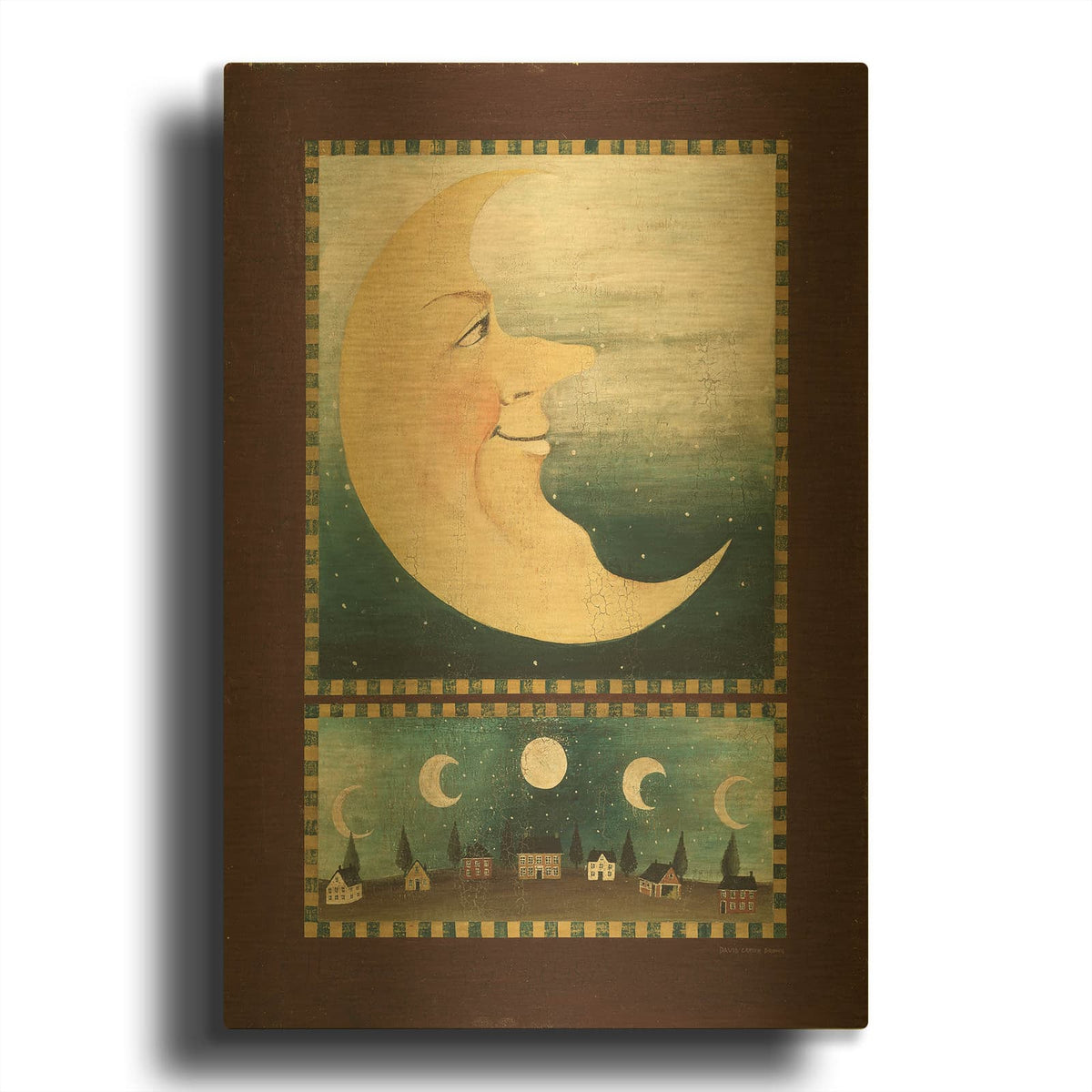 'Moon' By David Carter Brown Gold Metal Wall Art