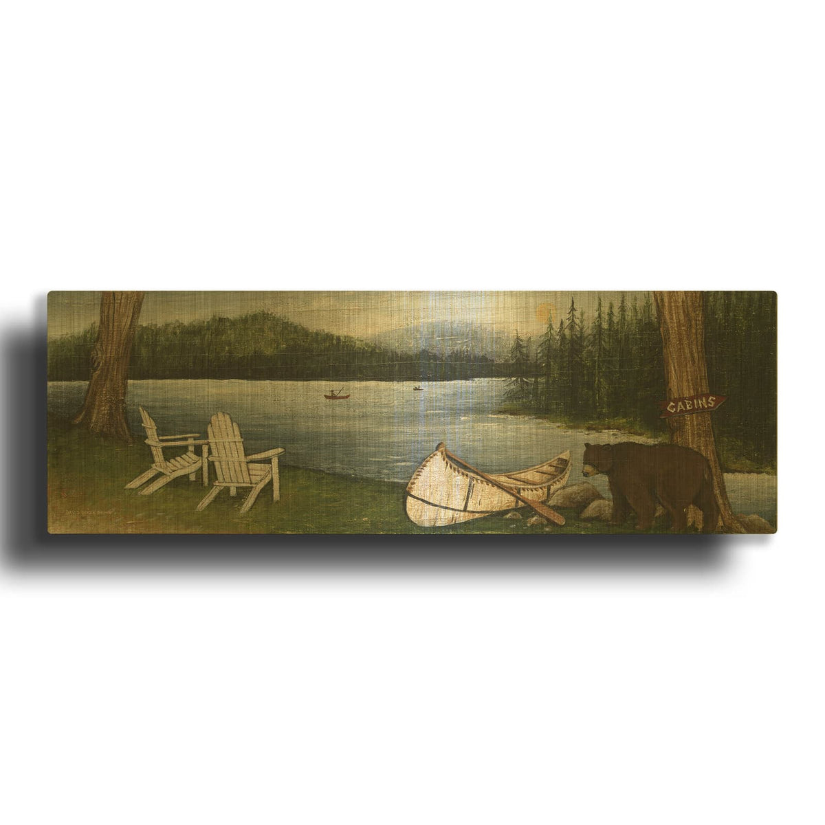 'Northwoods Bear' By David Carter Brown Gold Metal Wall Art