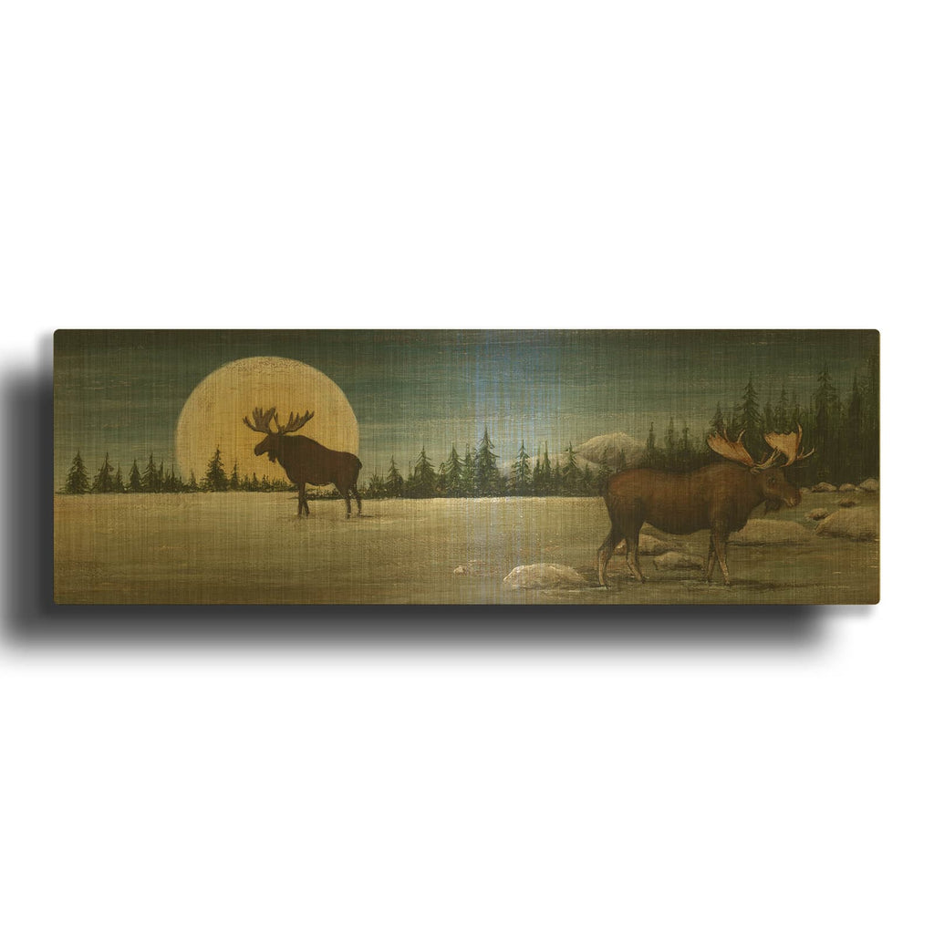 'Northwoods Moose' By David Carter Brown Gold Metal Wall Art