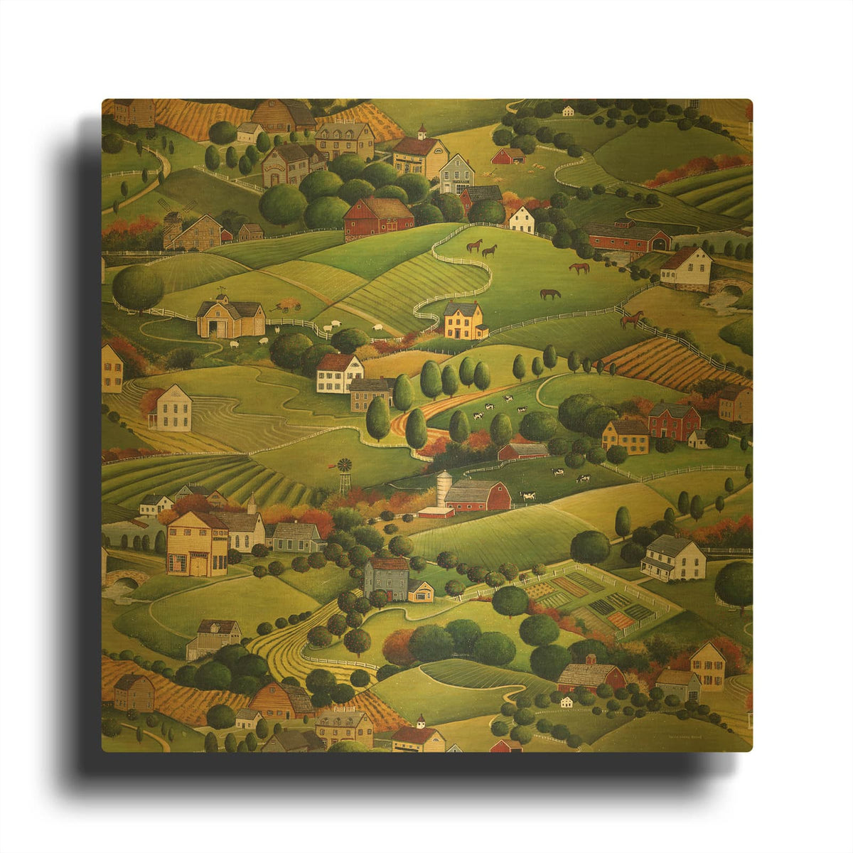 'Pleasant Valley' By David Carter Brown Gold Metal Wall Art