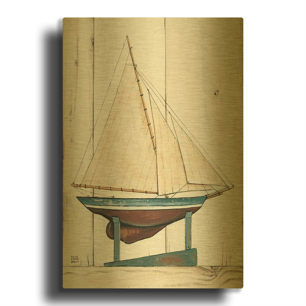 'Racer 1' By David Carter Brown Gold Metal Wall Art