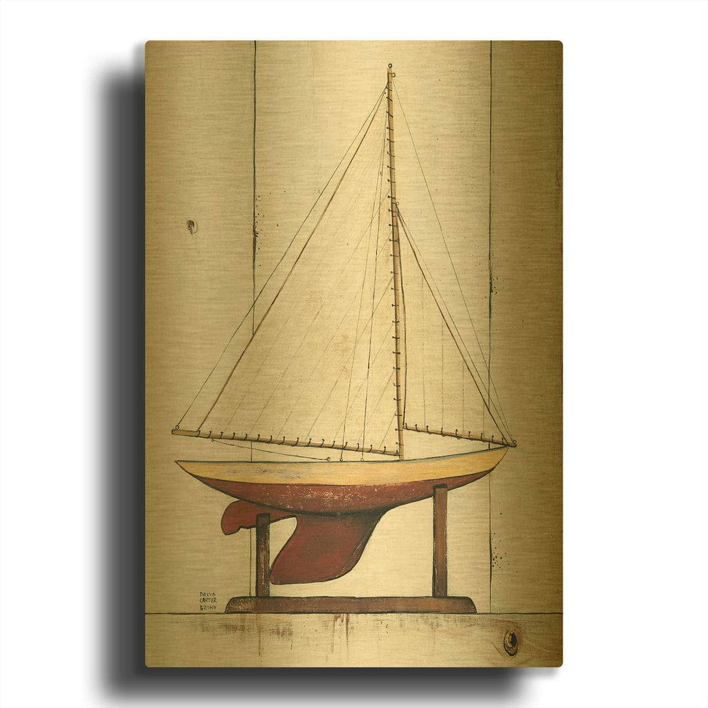 'Racer 2' By David Carter Brown Gold Metal Wall Art