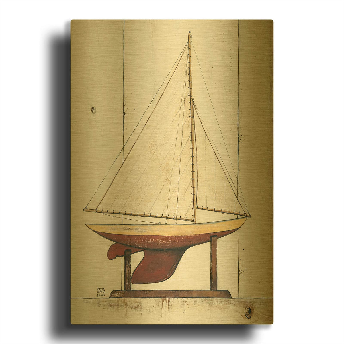'Racer 2' By David Carter Brown Gold Metal Wall Art