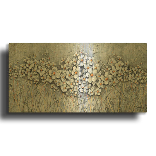 'Fields of Pearls' By Britt Hallowell Gold Metal Wall Art
