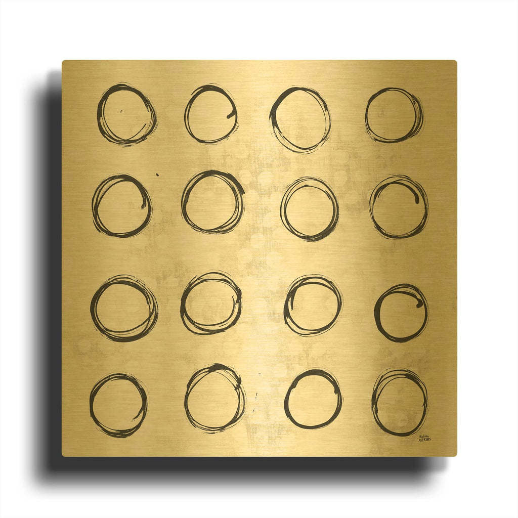 'Eclipse 3 Neutral' By Melissa Averinos Gold Metal Wall Art