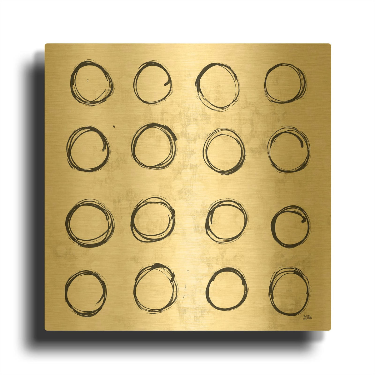 'Eclipse 3 Neutral' By Melissa Averinos Gold Metal Wall Art