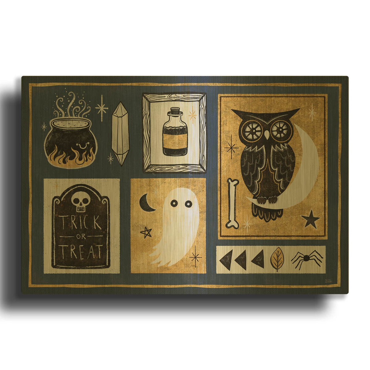 'Frightfully Wicked 2 Dark' By Melissa Averinos Gold Metal Wall Art