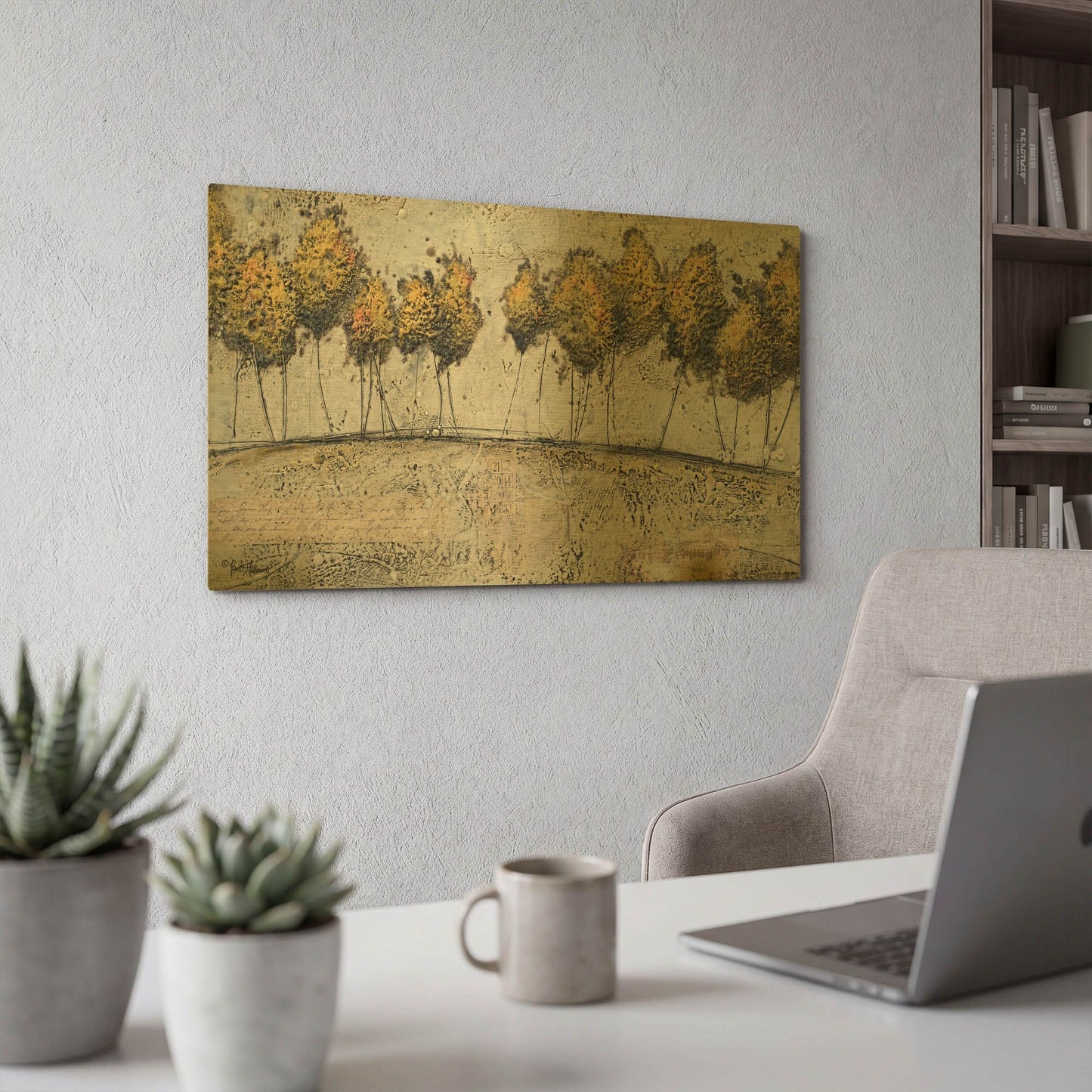 'A Route of Gold' By Britt Hallowell Gold Metal Wall Art