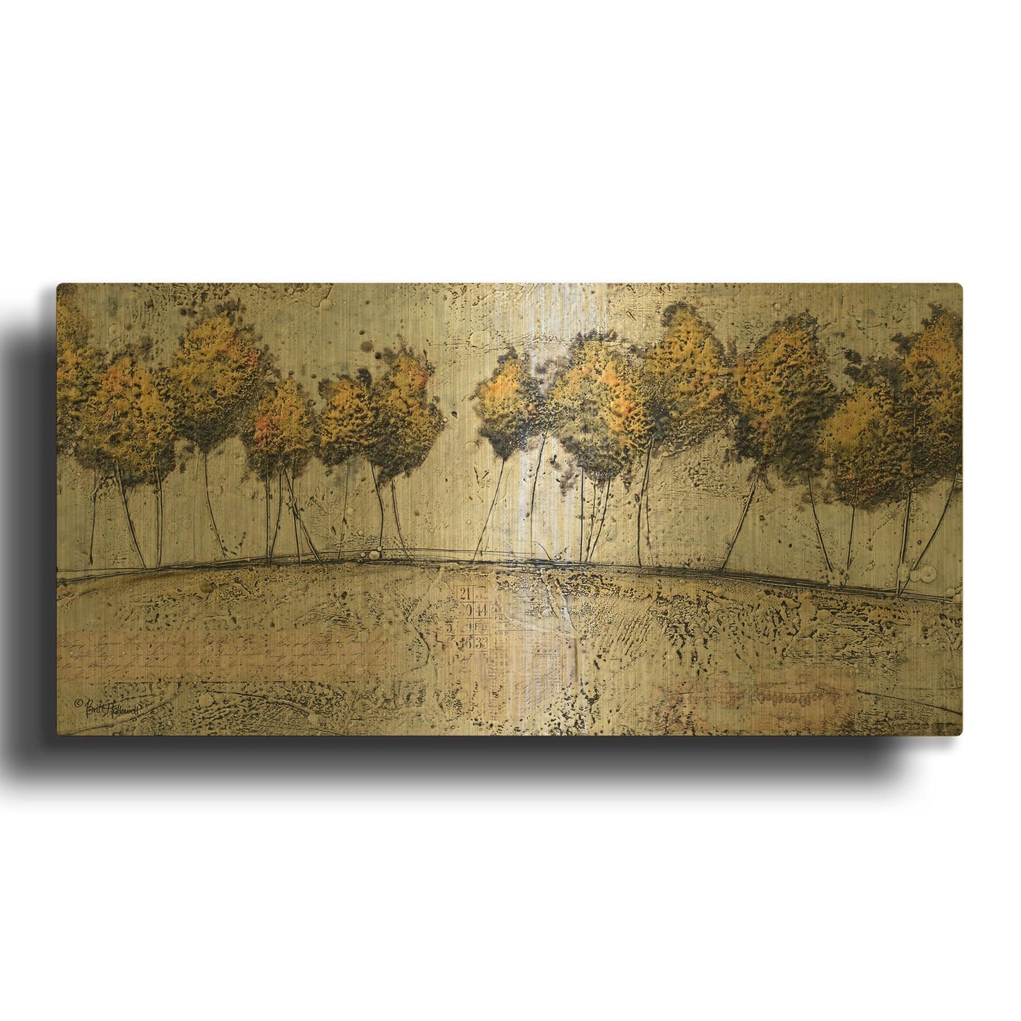 'A Route of Gold' By Britt Hallowell Gold Metal Wall Art