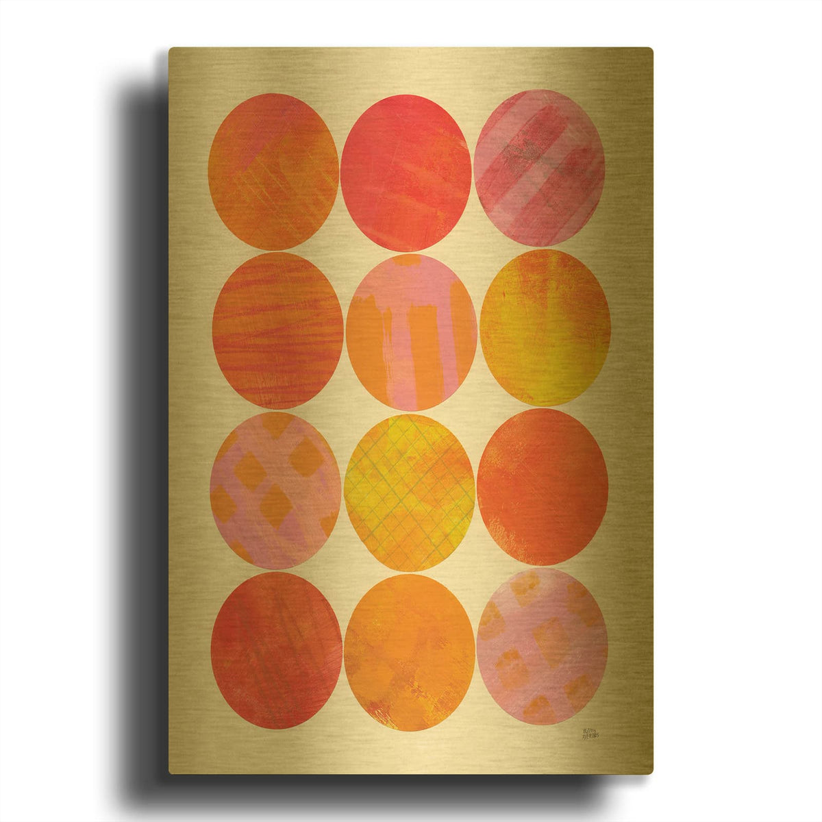 'Kitchen Garden Dots 1' By Melissa Averinos Gold Metal Wall Art