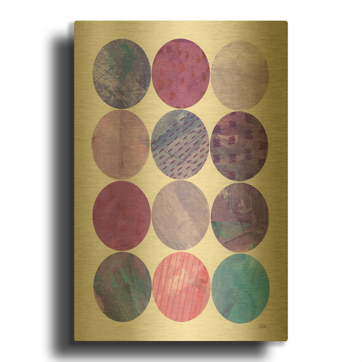 'Kitchen Garden Dots 2' By Melissa Averinos Gold Metal Wall Art