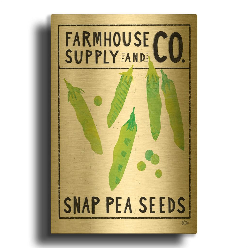 'Kitchen Garden Seed Packet 2' By Melissa Averinos Gold Metal Wall Art