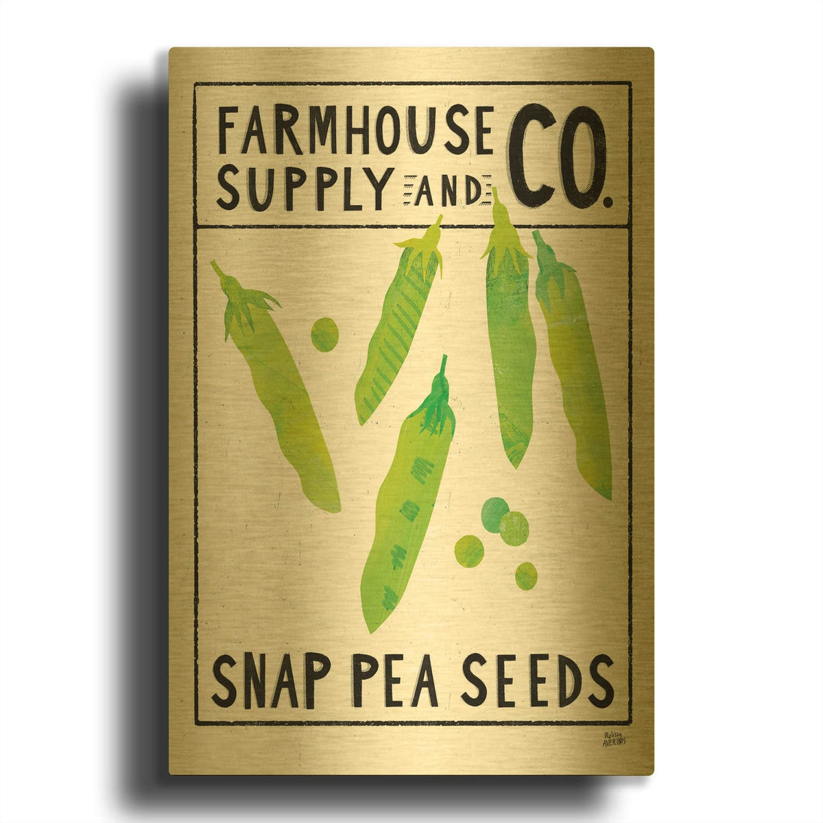'Kitchen Garden Seed Packet 2' By Melissa Averinos Gold Metal Wall Art