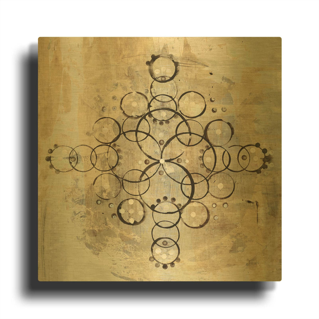 'Neutral Mandala 2' By Melissa Averinos Gold Metal Wall Art