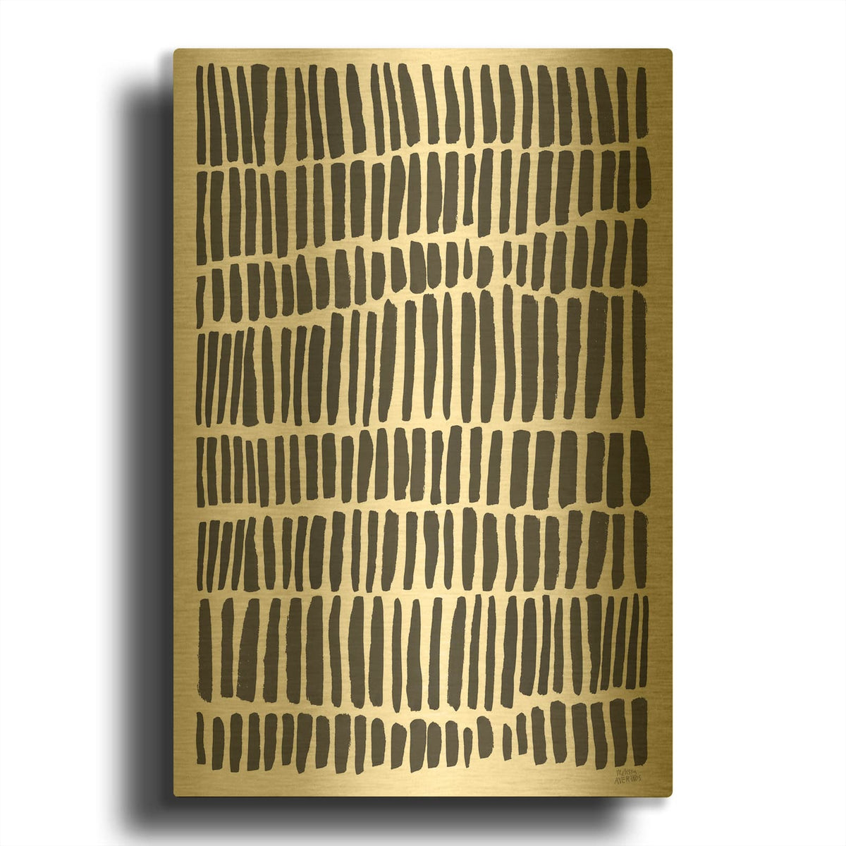 'Strokes Of Luck' By Melissa Averinos Gold Metal Wall Art