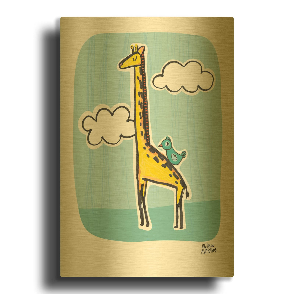'Wild About You Giraffe' By Melissa Averinos Gold Metal Wall Art