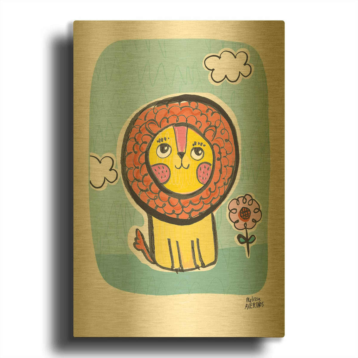 'Wild About You Lion' By Melissa Averinos Gold Metal Wall Art