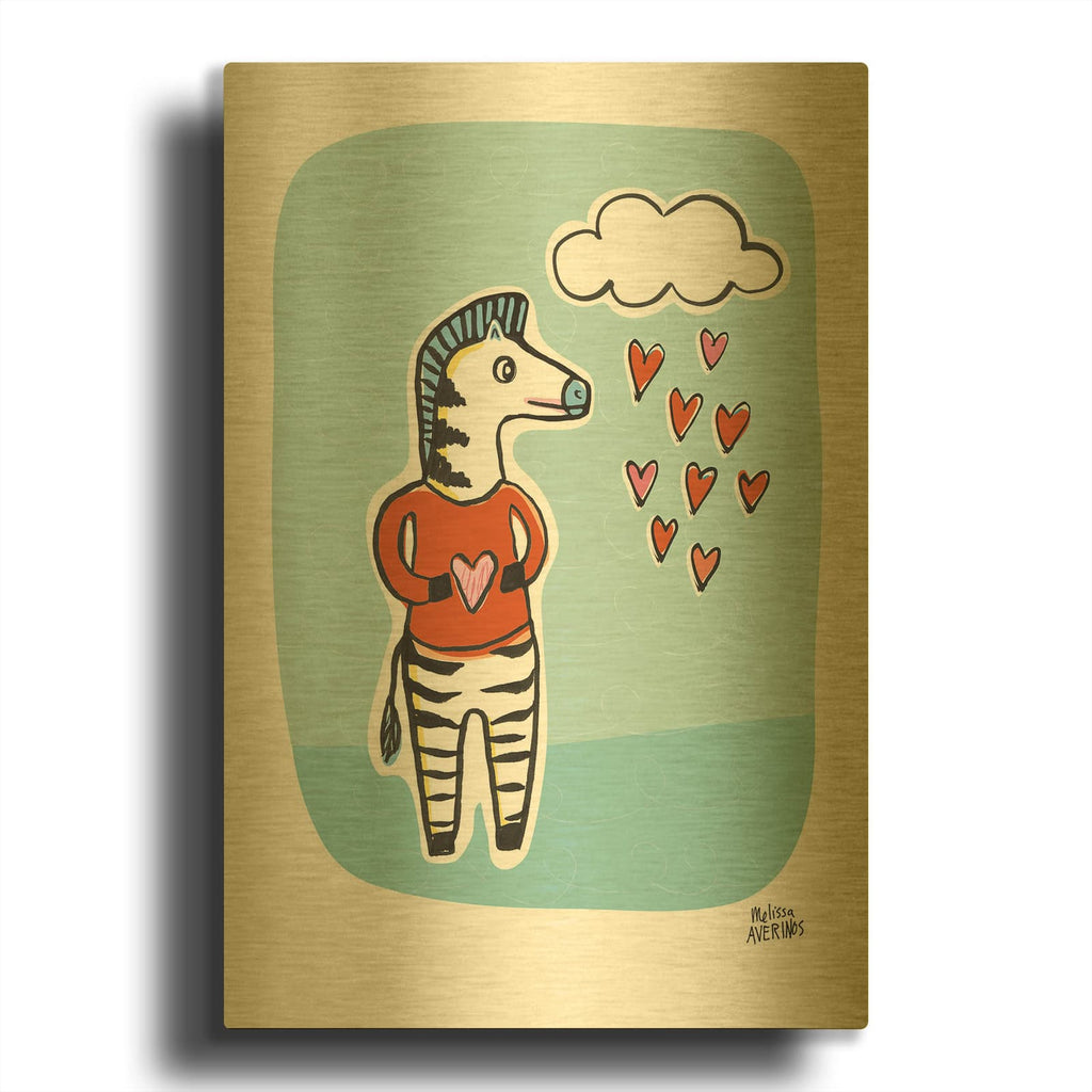 'Wild About You Zebra' By Melissa Averinos Gold Metal Wall Art