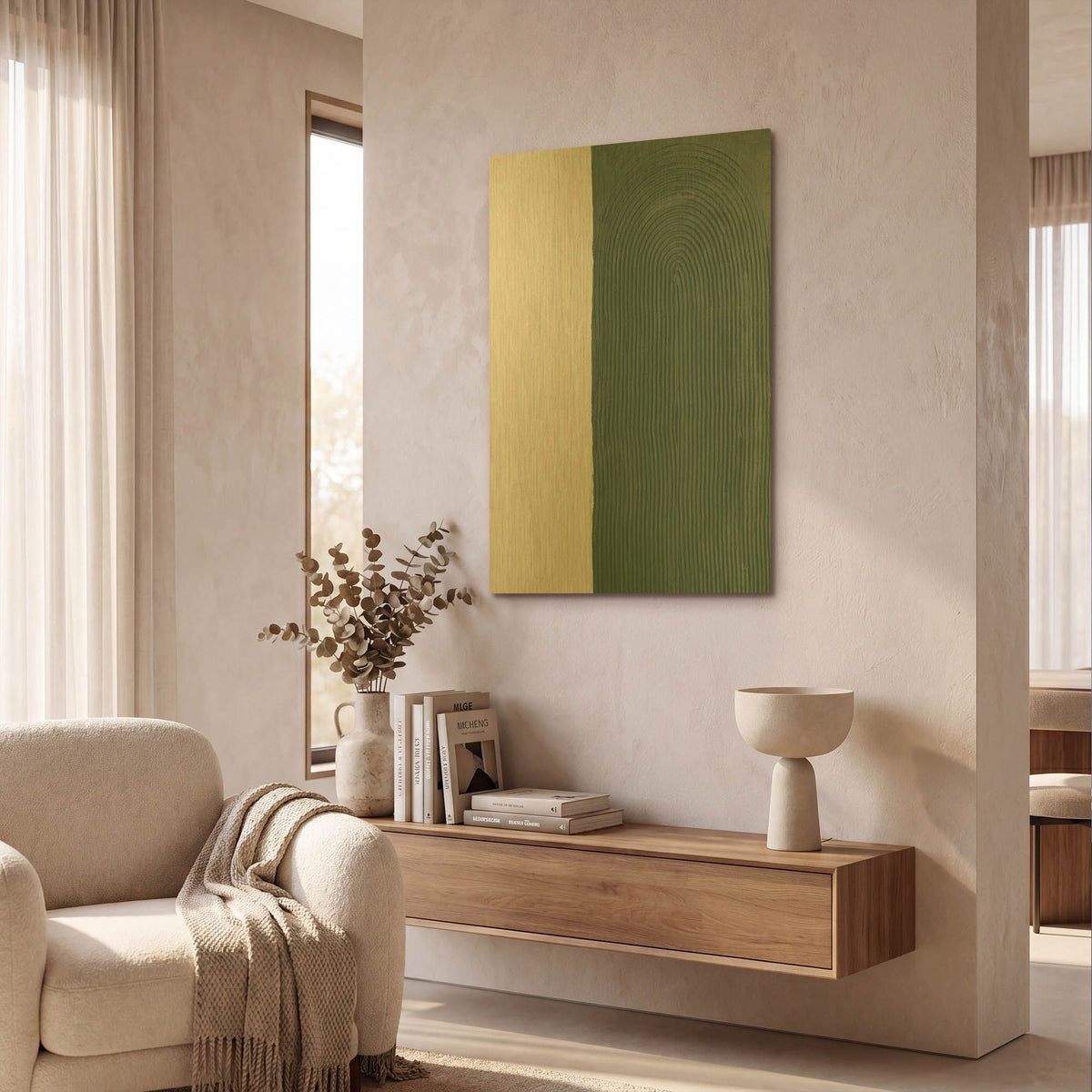'Abstract Fields 1' By Sarah Adams Gold Metal Wall Art
